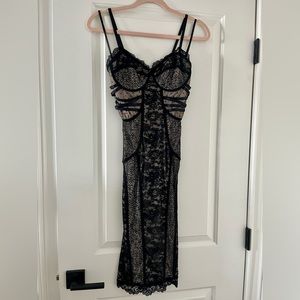 Little black lace dress.